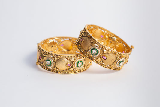 Minakari Flower Screw Bangles