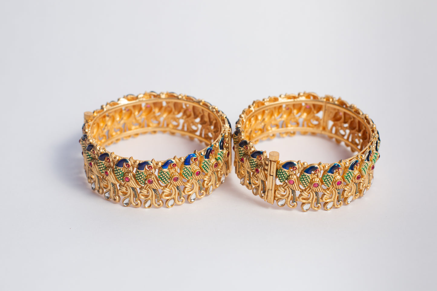 Peacock Screw Bangles