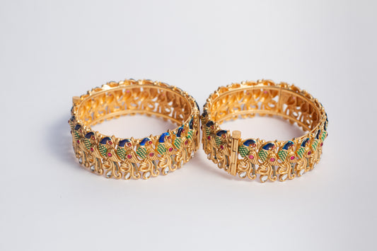 Peacock Screw Bangles