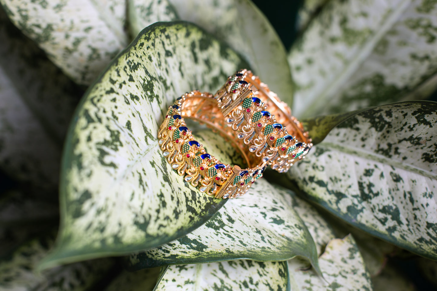 Peacock Screw Bangles